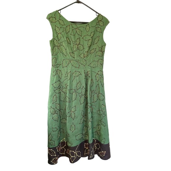 Lafayette 148 New York Dresses & Skirts - Lafayette 148 Vintage Embroidered Linen Midi Dress